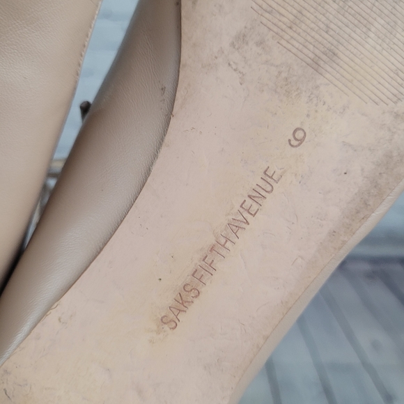 SAKS FIFTH AVENUE | Estyn light nude lace up point flats - Picture 10 of 12